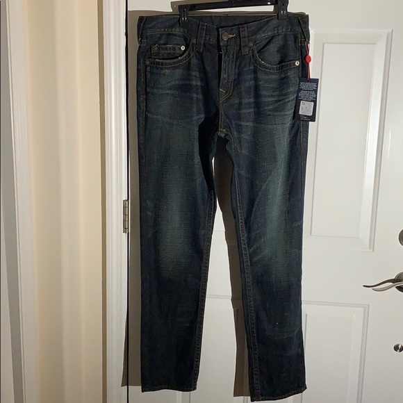 True Religion Geno Relaxed Dark Wash Zip Jeans - 34 x 34 - Picture 3 of 7